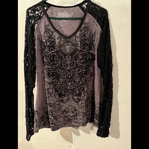 Maurice’s premium black lace top, size XL